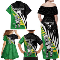 Custom New Zealand Central Districts Cricket Family Matching Off Shoulder Maxi Dress and Hawaiian Shirt With Maori Pattern LT05 - Polynesian Pride