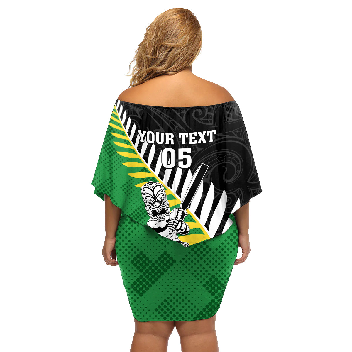 Custom New Zealand Central Districts Cricket Family Matching Off Shoulder Short Dress and Hawaiian Shirt With Maori Pattern LT05 - Polynesian Pride