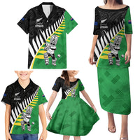 Custom New Zealand Central Districts Cricket Family Matching Puletasi and Hawaiian Shirt With Maori Pattern LT05 - Polynesian Pride