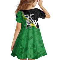 Custom New Zealand Central Districts Cricket Family Matching Short Sleeve Bodycon Dress and Hawaiian Shirt With Maori Pattern LT05 - Polynesian Pride