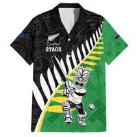 Custom New Zealand Central Districts Cricket Hawaiian Shirt With Maori Pattern LT05 Green - Polynesian Pride