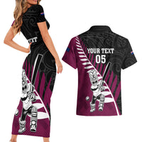 Custom New Zealand Northern Districts Cricket Couples Matching Short Sleeve Bodycon Dress and Hawaiian Shirt With Maori Pattern LT05 - Polynesian Pride