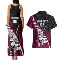 Custom New Zealand Northern Districts Cricket Couples Matching Tank Maxi Dress and Hawaiian Shirt With Maori Pattern LT05 - Polynesian Pride