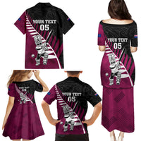 Custom New Zealand Northern Districts Cricket Family Matching Puletasi and Hawaiian Shirt With Maori Pattern LT05 - Polynesian Pride
