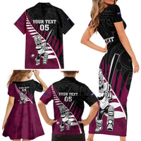Custom New Zealand Northern Districts Cricket Family Matching Short Sleeve Bodycon Dress and Hawaiian Shirt With Maori Pattern LT05 - Polynesian Pride