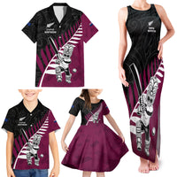 Custom New Zealand Northern Districts Cricket Family Matching Tank Maxi Dress and Hawaiian Shirt With Maori Pattern LT05 - Polynesian Pride