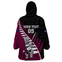 Custom New Zealand Northern Districts Cricket Wearable Blanket Hoodie With Maori Pattern LT05 - Polynesian Pride