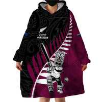 Custom New Zealand Northern Districts Cricket Wearable Blanket Hoodie With Maori Pattern LT05 - Polynesian Pride