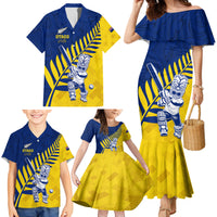 Custom New Zealand Otago Cricket Family Matching Mermaid Dress and Hawaiian Shirt With Maori Pattern LT05 - Polynesian Pride
