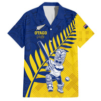 Custom New Zealand Otago Cricket Family Matching Puletasi and Hawaiian Shirt With Maori Pattern LT05 Dad's Shirt - Short Sleeve Yellow - Polynesian Pride