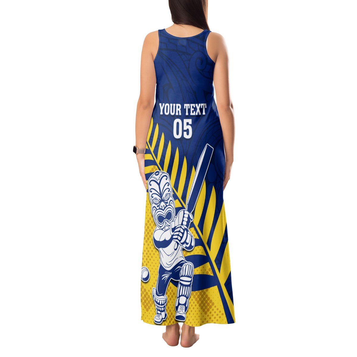 Custom New Zealand Otago Cricket Tank Maxi Dress With Maori Pattern