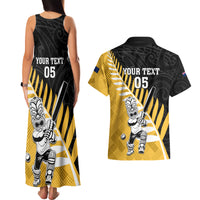 Custom New Zealand Wellington Cricket Couples Matching Tank Maxi Dress and Hawaiian Shirt With Maori Pattern LT05 - Polynesian Pride