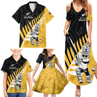 Custom New Zealand Wellington Cricket Family Matching Summer Maxi Dress and Hawaiian Shirt With Maori Pattern LT05 - Polynesian Pride