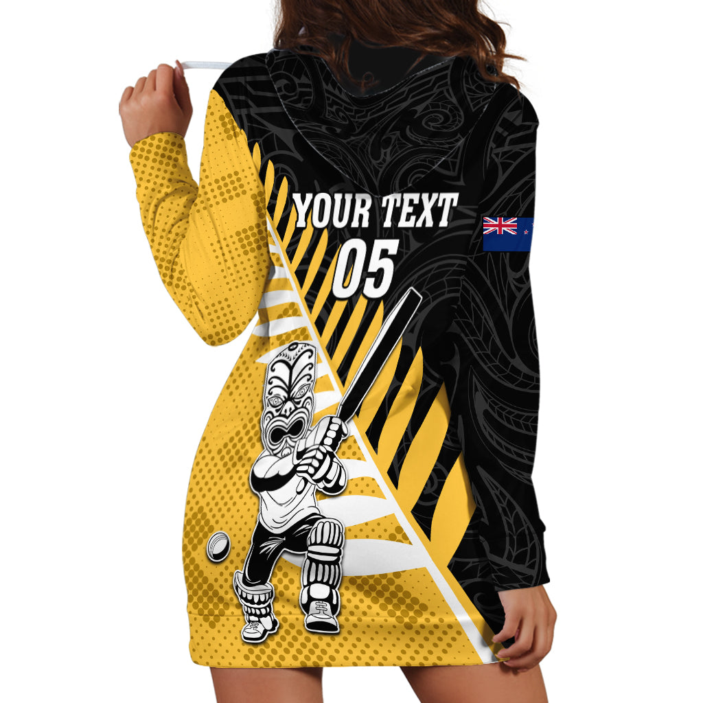Custom New Zealand Wellington Cricket Hoodie Dress With Maori Pattern LT05 - Polynesian Pride