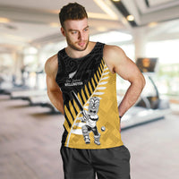 Custom New Zealand Wellington Cricket Men Tank Top With Maori Pattern LT05 Yellow - Polynesian Pride