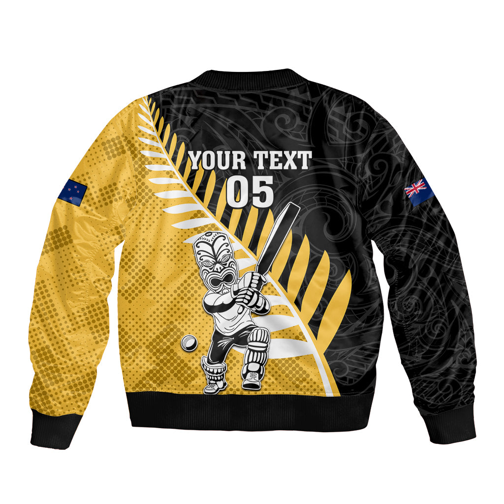 Custom New Zealand Wellington Cricket Sleeve Zip Bomber Jacket With Maori Pattern LT05 - Polynesian Pride