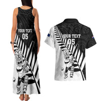 Custom New Zealand Cricket Couples Matching Tank Maxi Dress and Hawaiian Shirt With Maori Pattern LT05 - Polynesian Pride