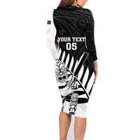 Custom New Zealand Cricket Family Matching Long Sleeve Bodycon Dress and Hawaiian Shirt With Maori Pattern LT05 - Polynesian Pride