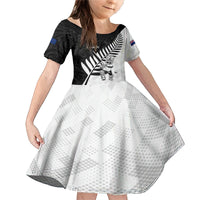 Custom New Zealand Cricket Family Matching Mermaid Dress and Hawaiian Shirt With Maori Pattern LT05 Daughter's Dress Black - Polynesian Pride