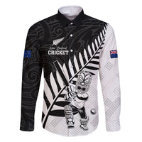 Custom New Zealand Cricket Family Matching Mermaid Dress and Hawaiian Shirt With Maori Pattern LT05 Dad's Shirt - Long Sleeve Black - Polynesian Pride