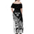Custom New Zealand Cricket Family Matching Off Shoulder Maxi Dress and Hawaiian Shirt With Maori Pattern