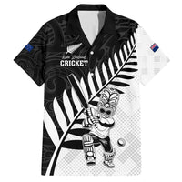 Custom New Zealand Cricket Family Matching Off Shoulder Short Dress and Hawaiian Shirt With Maori Pattern LT05 Dad's Shirt - Short Sleeve Black - Polynesian Pride