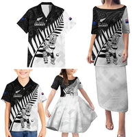 Custom New Zealand Cricket Family Matching Puletasi and Hawaiian Shirt With Maori Pattern LT05 - Polynesian Pride