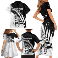 Custom New Zealand Cricket Family Matching Short Sleeve Bodycon Dress and Hawaiian Shirt With Maori Pattern LT05 - Polynesian Pride