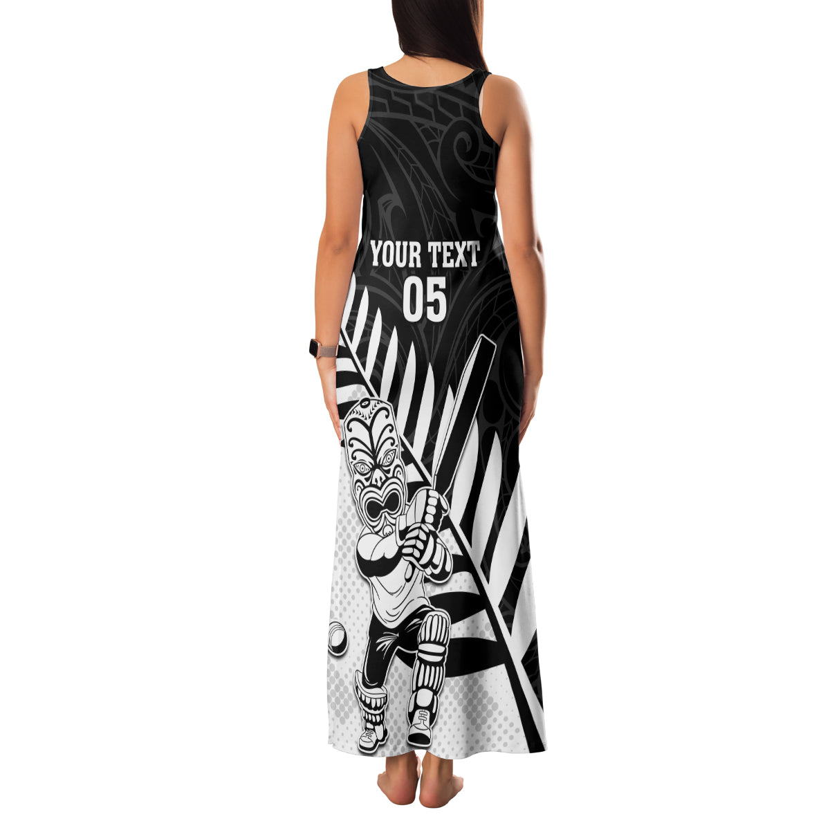 Custom New Zealand Cricket Family Matching Tank Maxi Dress and Hawaiian Shirt With Maori Pattern LT05 - Polynesian Pride