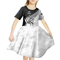 Custom New Zealand Cricket Kid Short Sleeve Dress With Maori Pattern