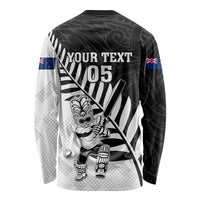 Custom New Zealand Cricket Long Sleeve Shirt With Maori Pattern LT05 - Polynesian Pride