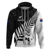 Custom New Zealand Cricket Zip Hoodie With Maori Pattern LT05 Zip Hoodie Black - Polynesian Pride