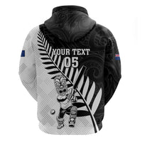 Custom New Zealand Cricket Zip Hoodie With Maori Pattern LT05 - Polynesian Pride