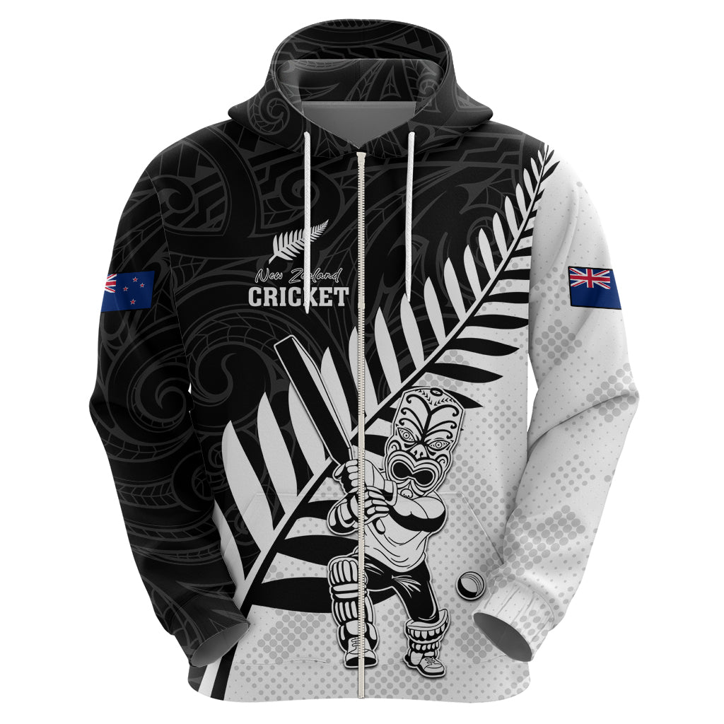 Custom New Zealand Cricket Zip Hoodie With Maori Pattern LT05 - Polynesian Pride