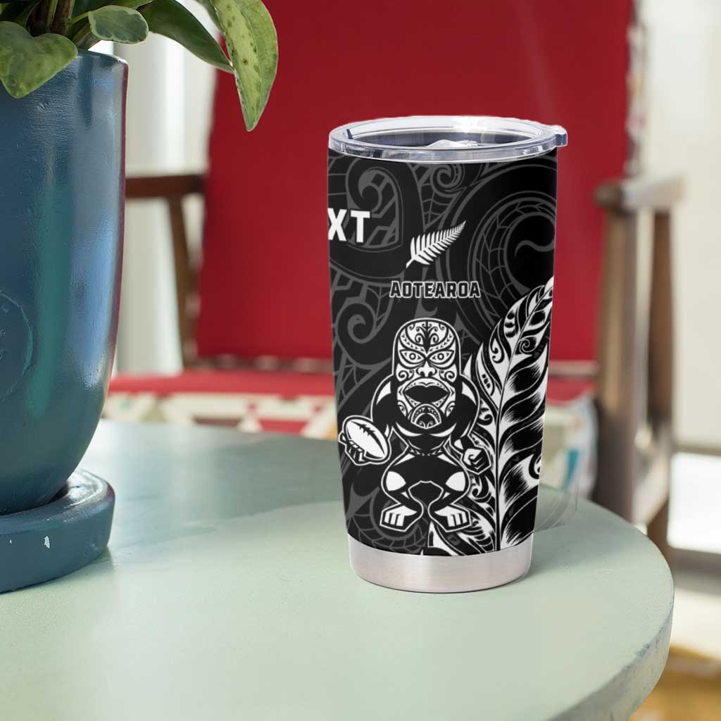 New Zealand And England Rugby Custom Tumbler Cup Maori Tiki With Red Rose Together LT05 - Polynesian Pride