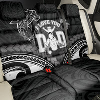Happy Father's Day Back Car Seat Cover I Love You Dad Polynesian Style