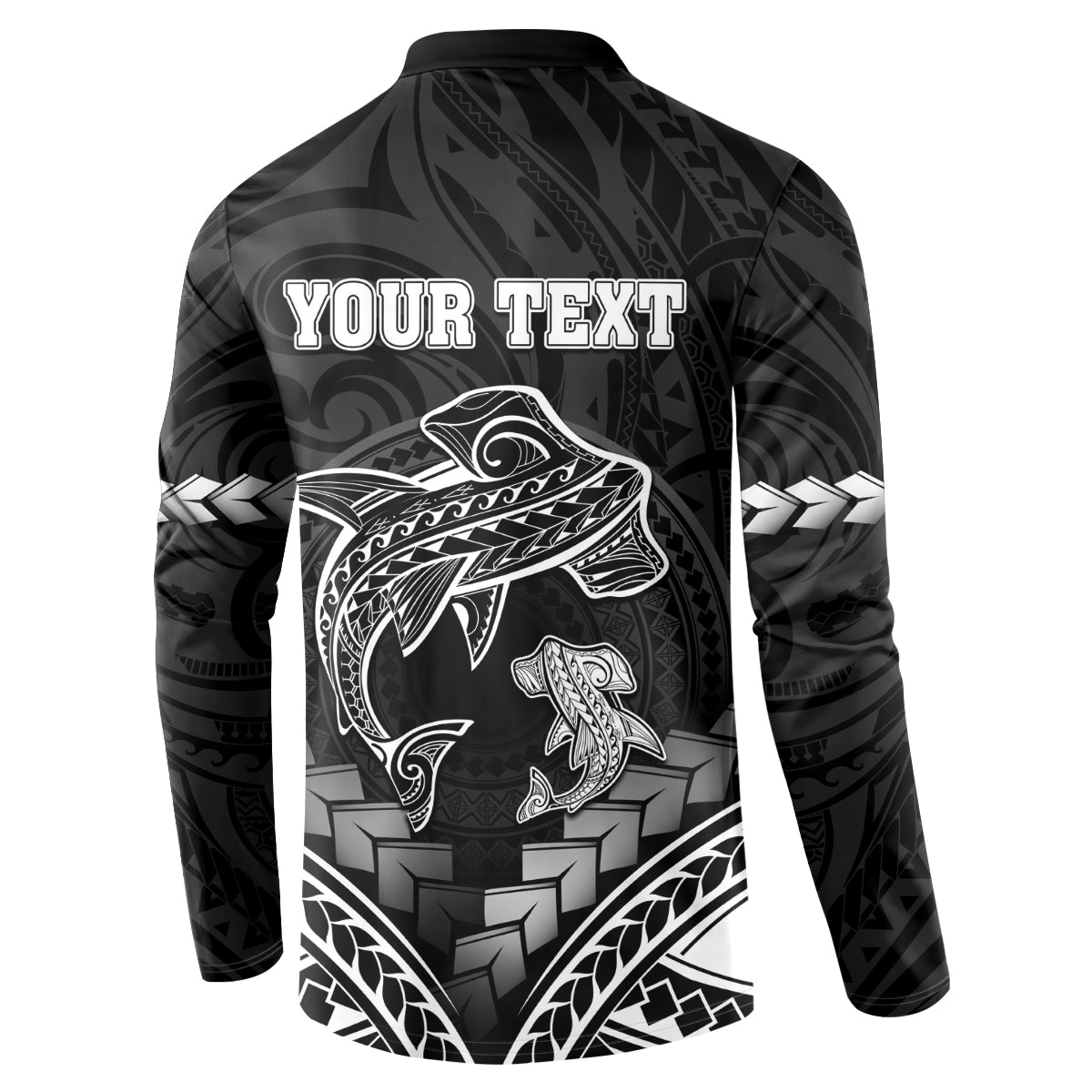 Personalised Happy Father's Day Button Sweatshirt I Love You Dad Polynesian Style