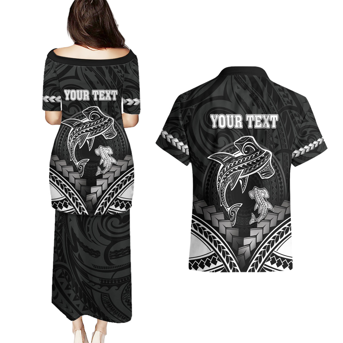 Personalised Happy Father's Day Couples Matching Puletasi and Hawaiian Shirt I Love You Dad Polynesian Style LT05 - Polynesian Pride