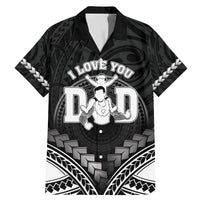Personalised Happy Father's Day Family Matching Mermaid Dress and Hawaiian Shirt I Love You Dad Polynesian Style LT05 Dad's Shirt - Short Sleeve Black - Polynesian Pride