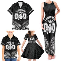 Personalised Happy Father's Day Family Matching Tank Maxi Dress and Hawaiian Shirt I Love You Dad Polynesian Style LT05 - Polynesian Pride