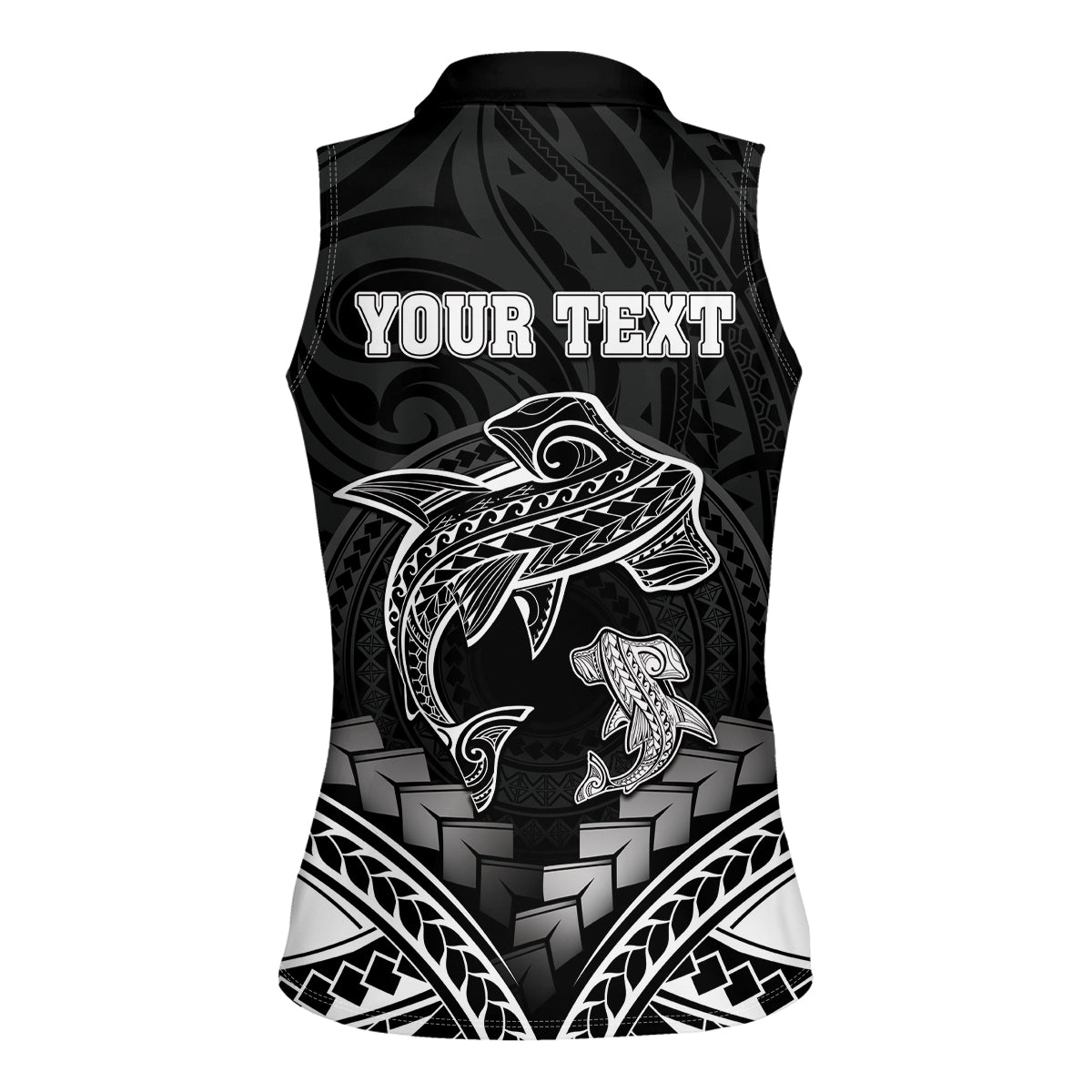 Personalised Happy Father's Day Women Sleeveless Polo Shirt I Love You Dad Polynesian Style LT05 - Polynesian Pride