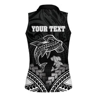 Personalised Happy Father's Day Women Sleeveless Polo Shirt I Love You Dad Polynesian Style LT05 - Polynesian Pride