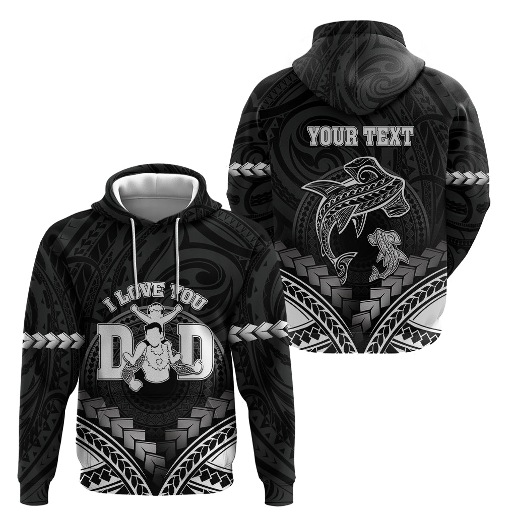 Personalised Happy Father's Day Zip Hoodie I Love You Dad Polynesian Style LT05 - Polynesian Pride