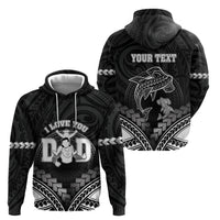 Personalised Happy Father's Day Zip Hoodie I Love You Dad Polynesian Style LT05 - Polynesian Pride