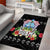 Guam Chamorro Area Rug Tribal Latte Stone With Dolphins Black