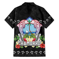 Guam Chamorro Family Matching Short Sleeve Bodycon Dress and Hawaiian Shirt Tribal Latte Stone With Dolphins Black LT05 - Polynesian Pride
