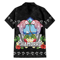 Guam Chamorro Hawaiian Shirt Tribal Latte Stone With Dolphins Black LT05 - Polynesian Pride
