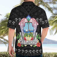 Guam Chamorro Hawaiian Shirt Tribal Latte Stone With Dolphins Black LT05 - Polynesian Pride