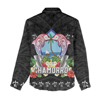 Guam Chamorro Women Casual Shirt Tribal Latte Stone With Dolphins Black