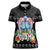 Guam Chamorro Women Polo Shirt Tribal Latte Stone With Dolphins Black